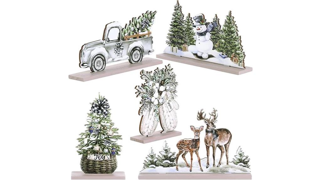 wooden holiday table decor