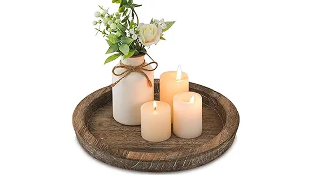 wooden round candle holder