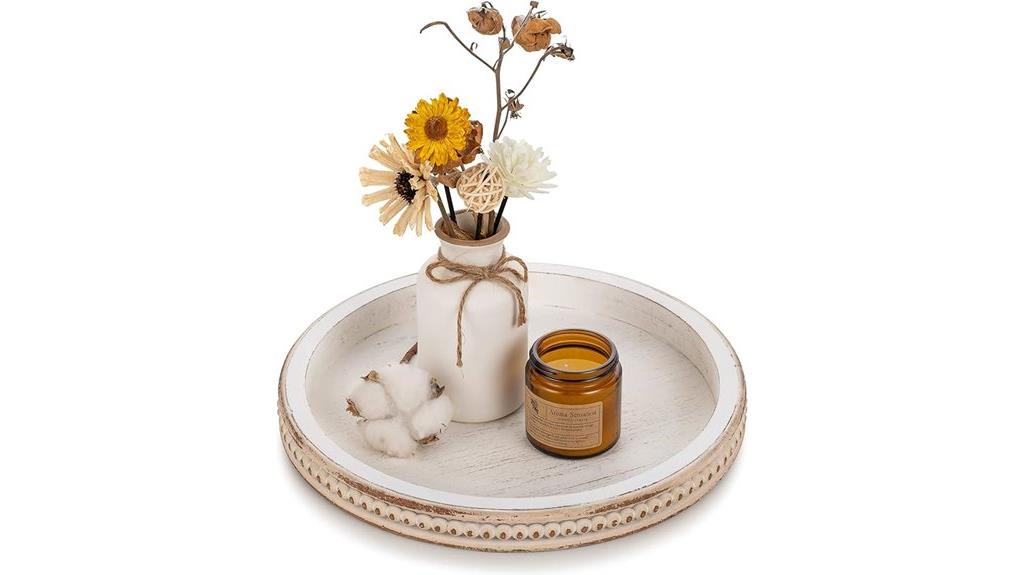 wooden serving tray white wash