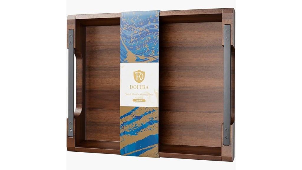 wooden tray with handles