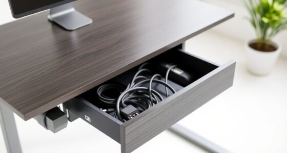 clutter free adjustable desk