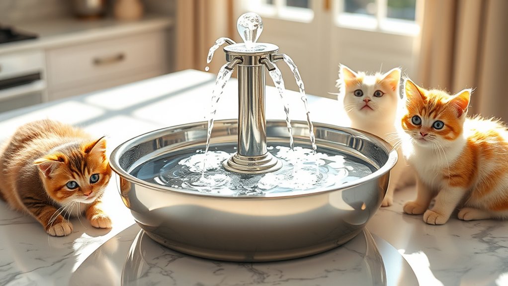 top stainless steel cat fountains