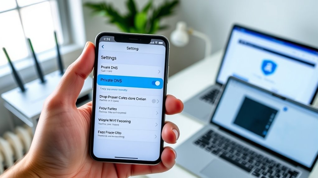 enable mobile dns privacy