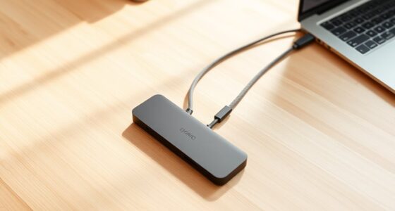 organized usb c workspace setup