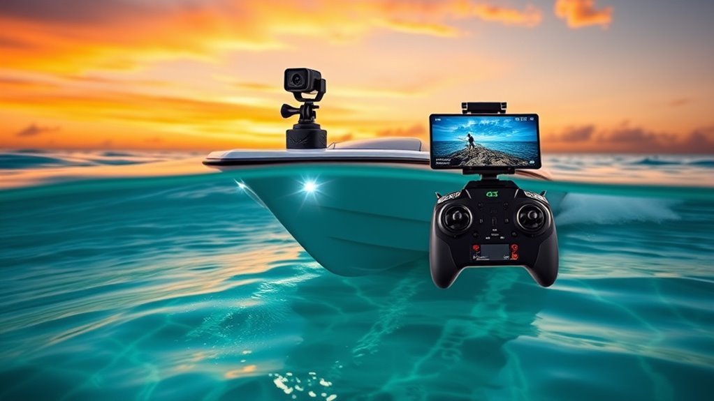 remote camera fishing boat features