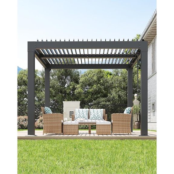 GarveeLife 10 ft x 10 ft Louvered Pergola