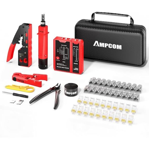 AMPCOM 10-in-1 Ethernet Crimping & Network Tool Kit