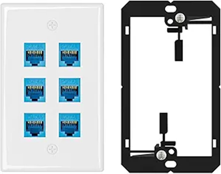 Iwillink 10Gbps CAT6A Ethernet Wall Plate (1 Pack)