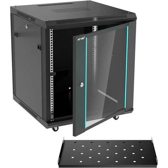 MT-VIKI 12U Steel Network Server Rack with Shelf