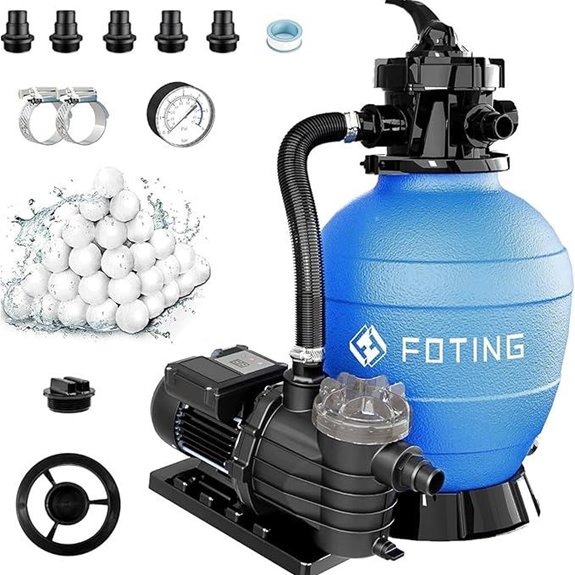 FOTING 13in Sand Filter Pump for Above Ground Pools