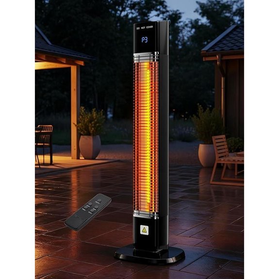 Uthfy 1500W Infrared Outdoor Patio Heater with Timer