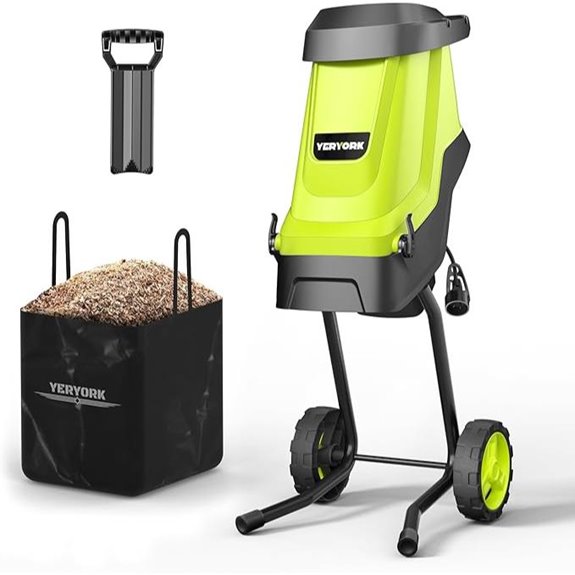 15-Amp Electric Wood Chipper with Collection Bag