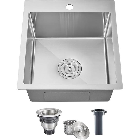 POPFLY 15 Inch Stainless Steel Drop-In Sink