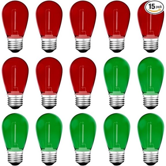 Meconard S14 LED String Light Bulbs (15-Pack)