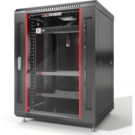 Sysracks 15U Wall Mount Network Rack with Powerbar