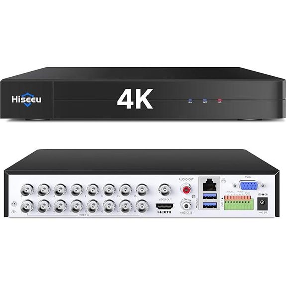Hiseeu 16-Channel 4K Security DVR with Remote Access