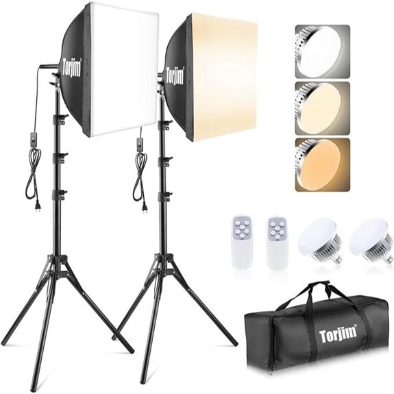 Torjim 16” Softbox Lighting Kit with 85W LED Bulbs
