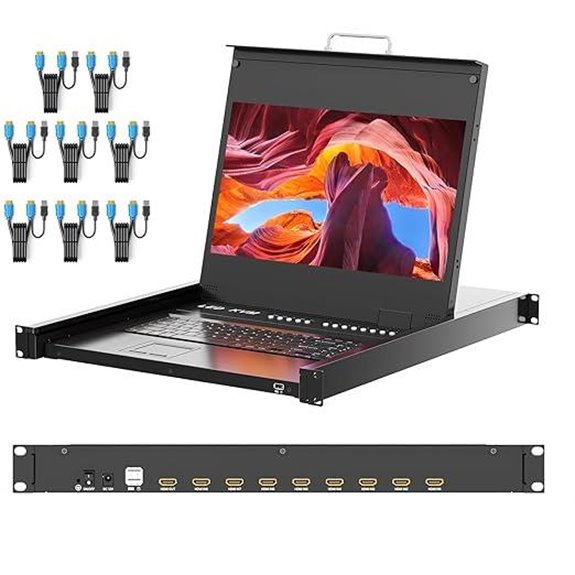 Arvitek 17.3 8-Port HDMI Rack Mount KVM Console