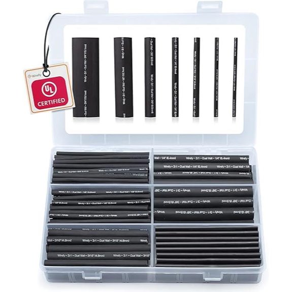 Wirefy Heat Shrink Tubing Kit 180 PCS Black