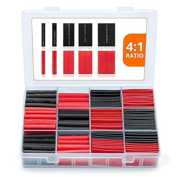 Wirefy Heat Shrink Tubing Kit 190 pcs Black & Red