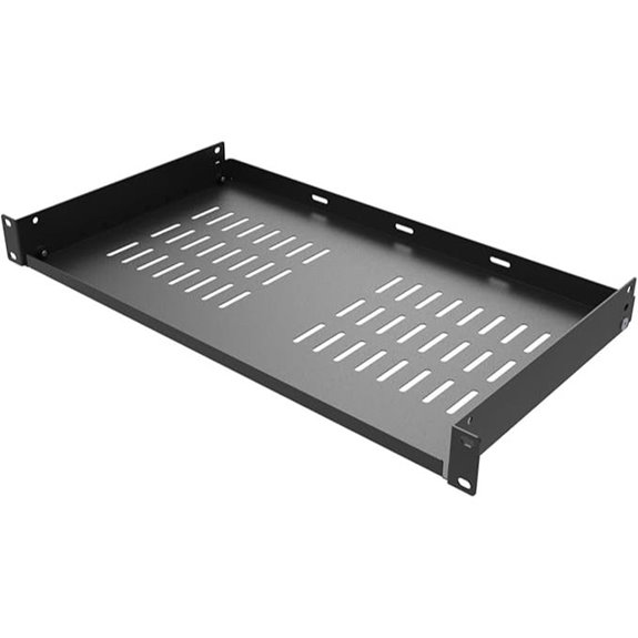 1U Steel Vented Server Rack Shelf 10 Deep