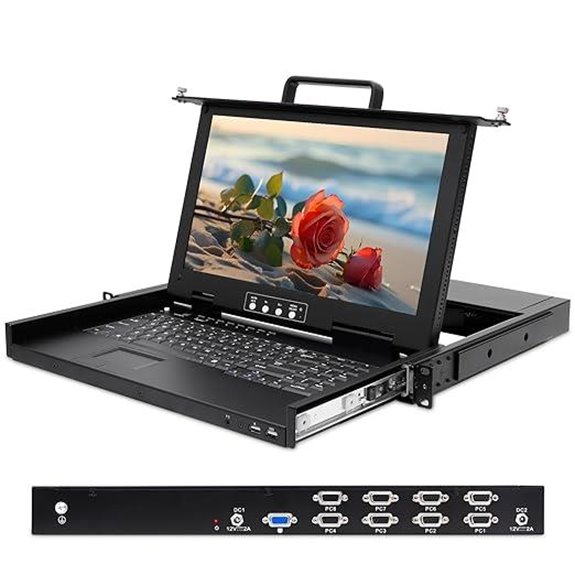 Rack Mount KVM Console for 24-Inch Deep Server Cabinet