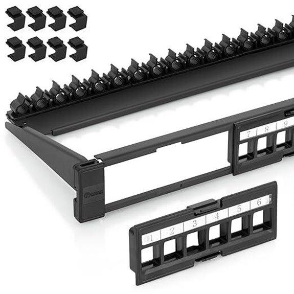 Everest 24-Port Keystone Patch Panel with Inserts