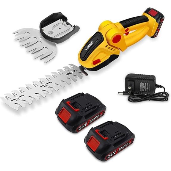 Yeelan 24V Cordless Hedge & Grass Trimmer (2 Batteries)