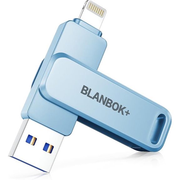 MFi Certified 256GB iPhone Flash Drive Sky Blue