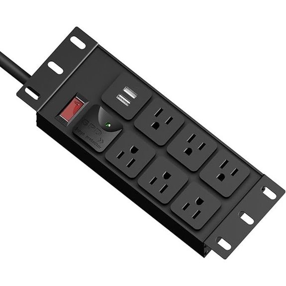 Rack PDU 2U Power Strip with Surge Protection and USB