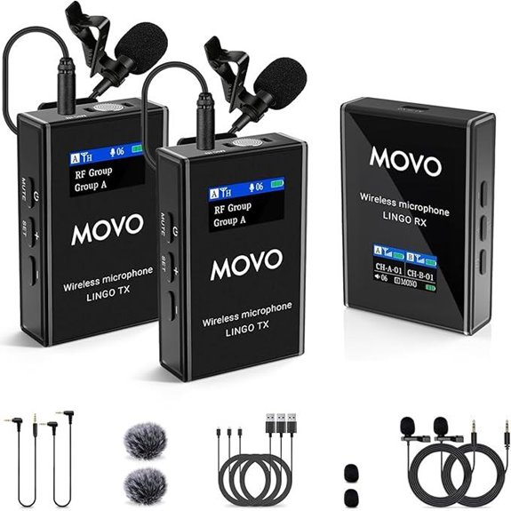 Movo Lingo-Duo 48-Channel Wireless Lavalier Microphone System