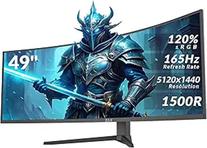 ZZA 49-Inch Curved Ultra-Wide Gaming Monitor