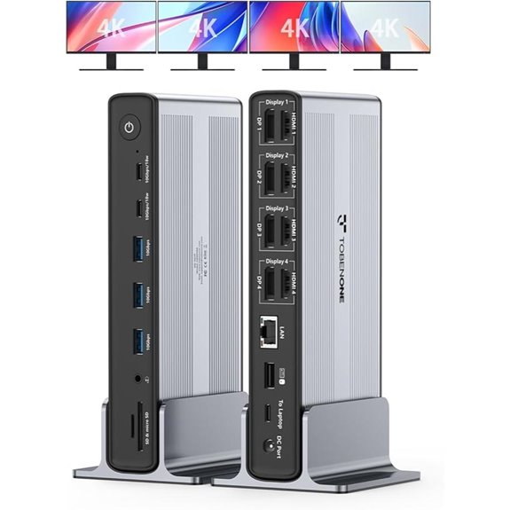 TobenONE 4K Docking Station with 4 Monitors