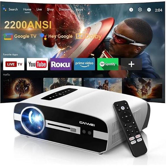 Ultra HD 4K Google TV Projector with Dolby Audio