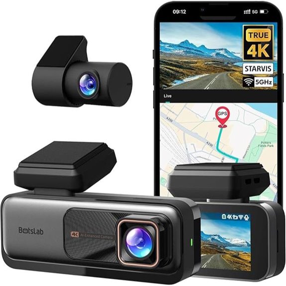 BOTSLAB 4K Dual Dash Cam with Night Vision