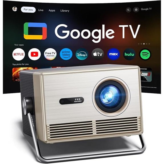 HAPPRUN 4K Outdoor Smart Projector with Dolby Sound