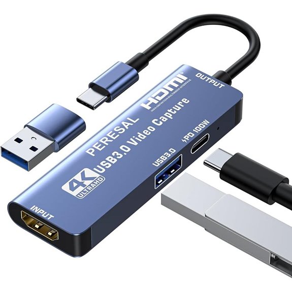USB 3.0 4K Game Capture Card with 100W PD