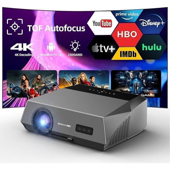 Smart 4K LED Projector with WiFi Bluetooth HDR