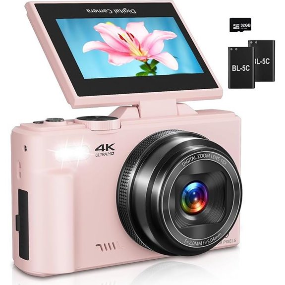 4K Vlogging Camera with 18X Zoom and 32GB Card
