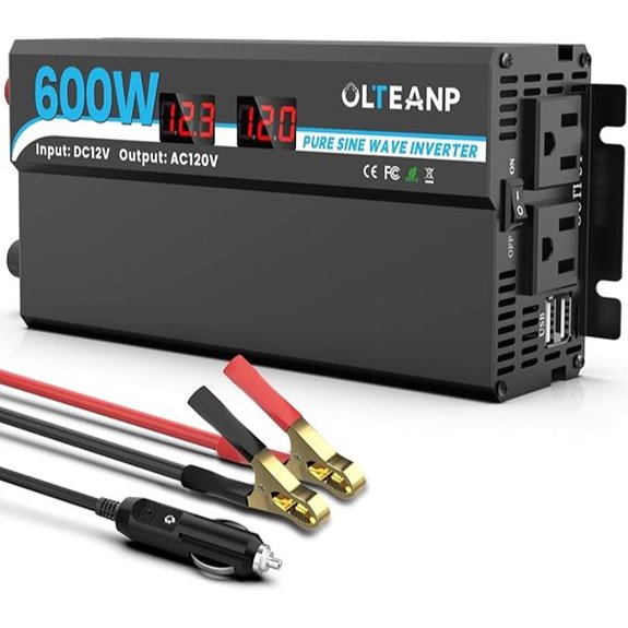 600W Pure Sine Wave Power Inverter with USB & LCD