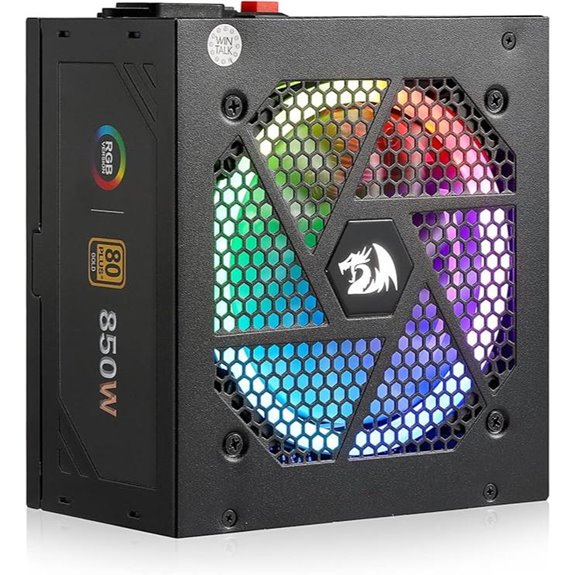 Redragon 850W 80+ Gold Power Supply with RGB Fan