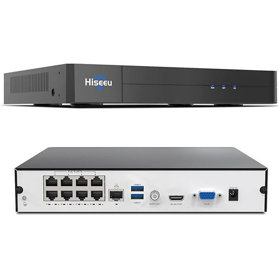 Hiseeu 8-Port 4K PoE NVR with Remote Access