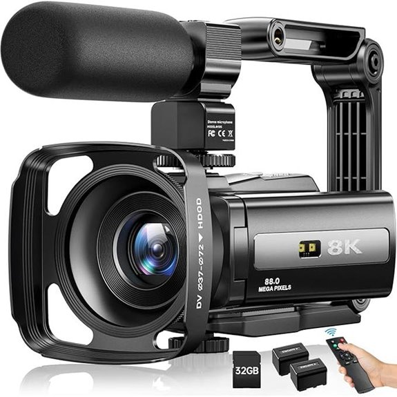 8K Video Camcorder with WiFi Night Vision Accessories