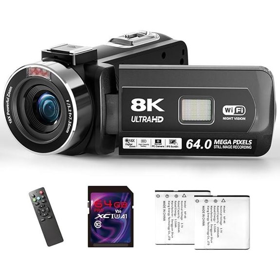 8K Video Camera with 64MP WiFi Night Vision
