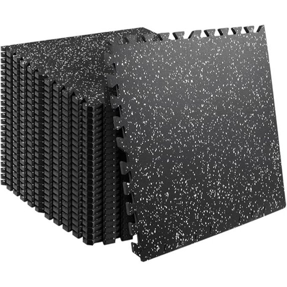 96 Sq Ft Rubber Gym Flooring Tiles for Home Workout