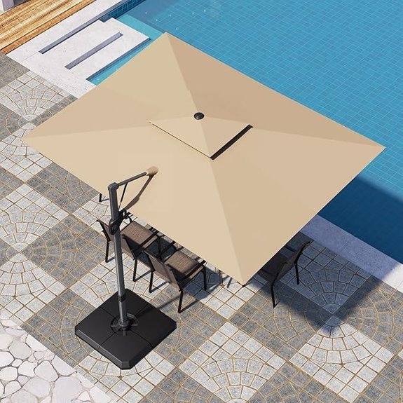 PHI VILLA 9x12 Cantilever Patio Umbrella with Base