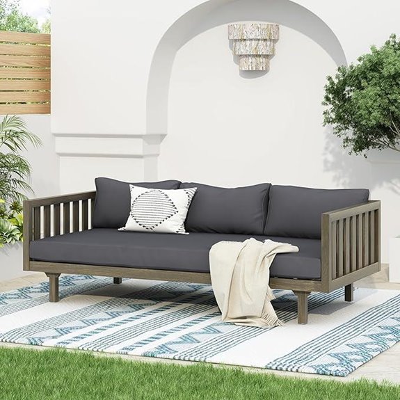 Claremont Outdoor 3-Seater Acacia Wood Daybed