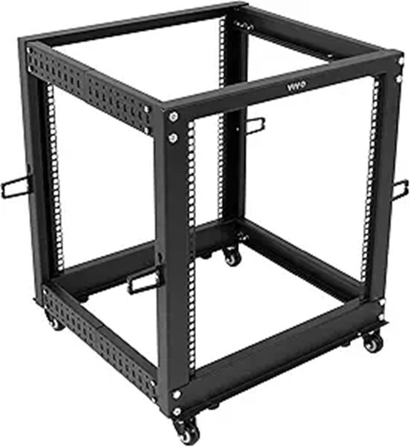 VIVO 12U Adjustable Mobile Server Rack Cart