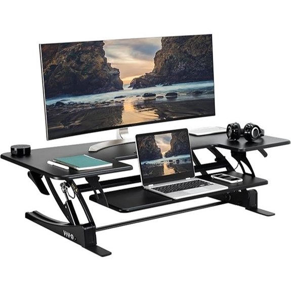 VIVO 48-inch Height Adjustable Dual Monitor Desk Riser