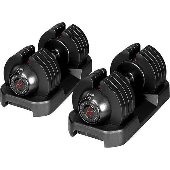 Adjustable 52lb Dumbbell Set for Home Gym